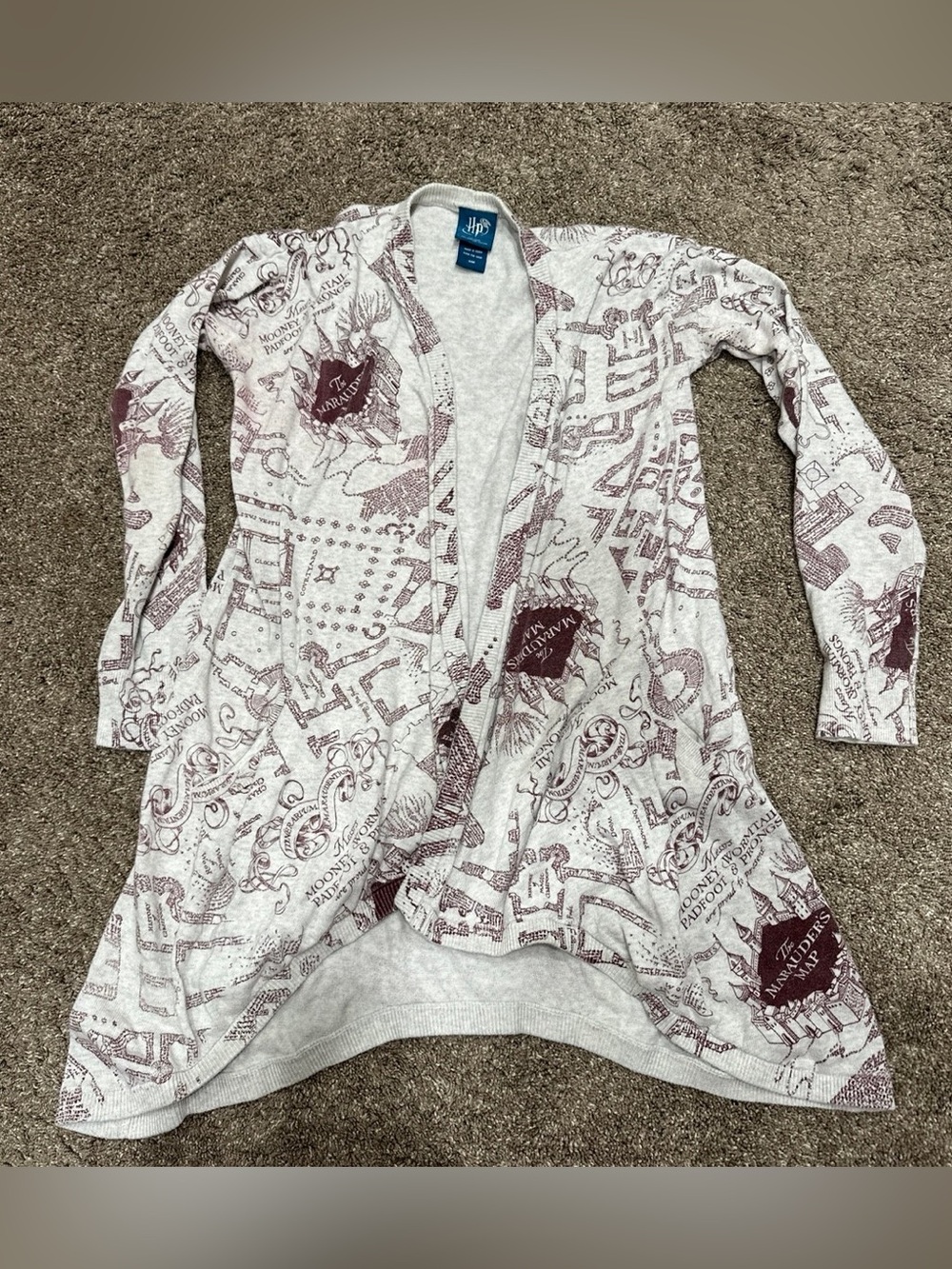 Harry Potter Marauders Map Cardigan sweater size SM